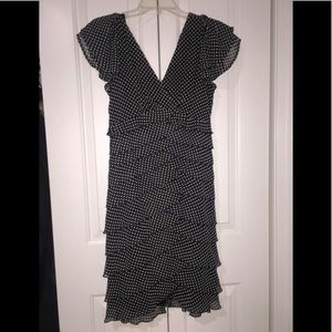 Jonathan Martin Flutter Sleeve Bibi Dot Dress in Size 6